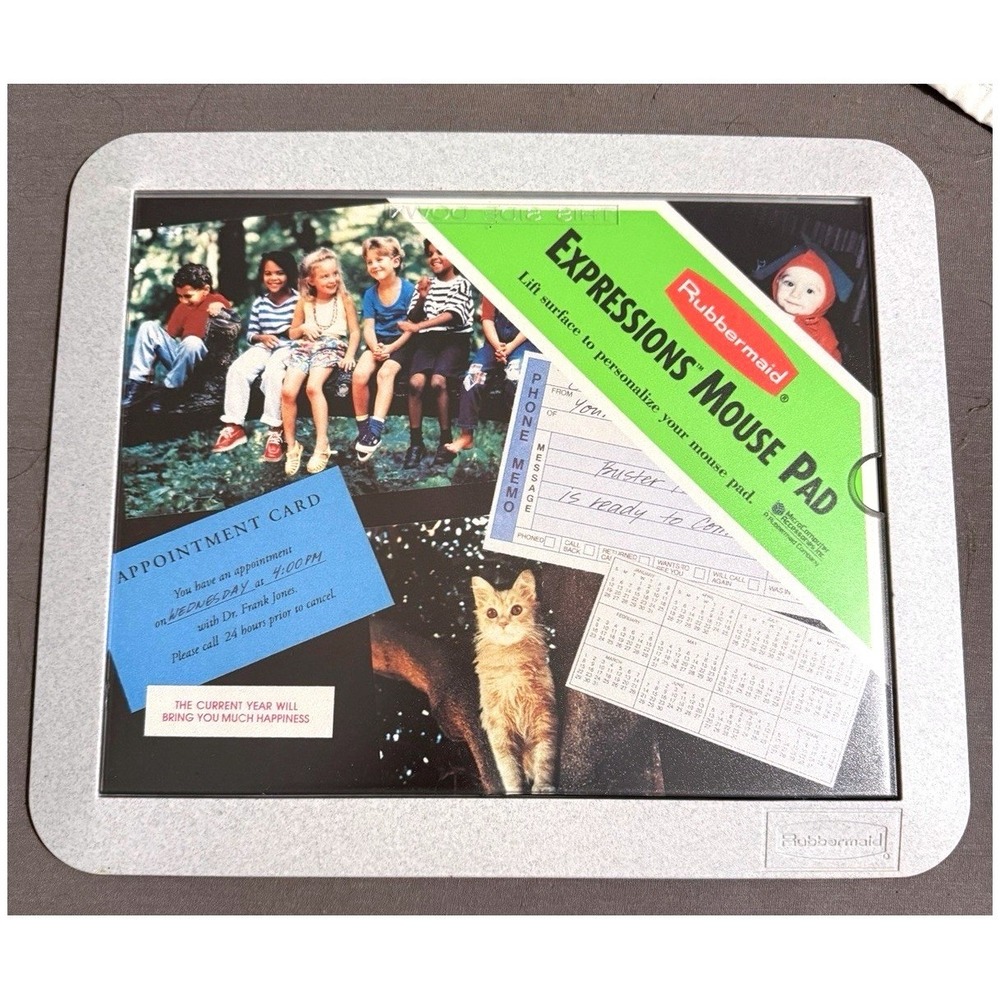 Rubbermaid‎ Expressions Mouse Pad OS Gray New Vintage Customizable 90s Tech